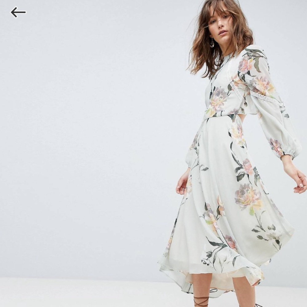 ASOS Floral Wedding Dress - White and Pink